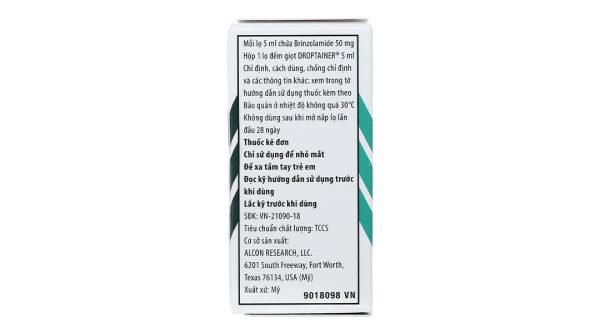 Dung dịch nhỏ mắt Azopt 1% trị tăng nhãn áp nội nhãn lọ 5ml