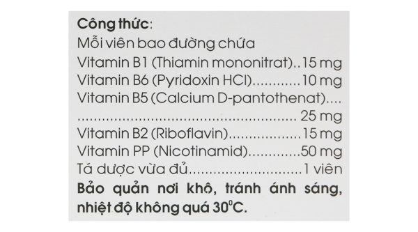 B-coenzyme bổ sung vitamin nhóm B, giảm suy nhược (10 vỉ x 10 viên)