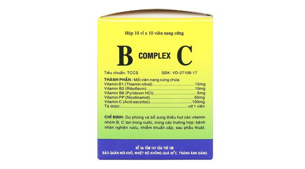 B Complex C bổ sung vitamin nhóm B và vitamin C (10 vỉ x 10 viên)
