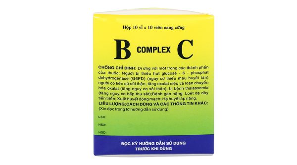B Complex C bổ sung vitamin nhóm B và vitamin C (10 vỉ x 10 viên)