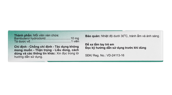 Baburol 10 mg trị hen phế quản, viêm phế quản mạn tính (3 vỉ x 10 viên)