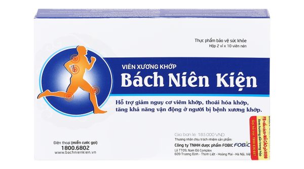 Viên xương khớp Bách Niên Kiện giảm nguy cơ viêm khớp, thoái hóa khớp hộp 20 viên