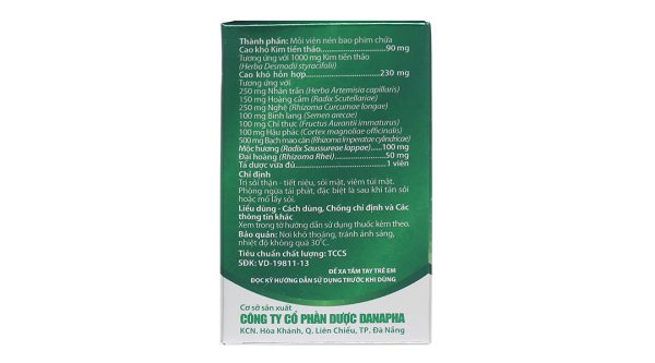 Bài Thạch Danapha điều trị sỏi thận, sỏi mật lọ 45 viên