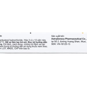 Bambec 10mg trị hen phế quản, viêm phế quản mãn tính (3 vỉ x 10 viên)