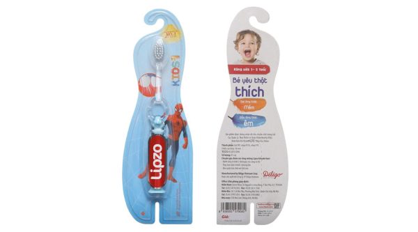 Bàn chải đánh răng cho bé 1 - 5 tuổi Lipzo Kids lông mềm vỉ 1 cây