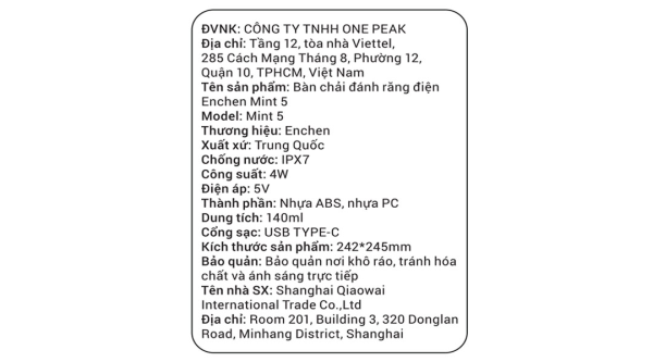 Bàn chải điện Enchen Mint 5