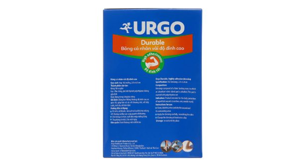 Băng cá nhân vải Urgo Durable (2 x 6cm) hộp 102 miếng