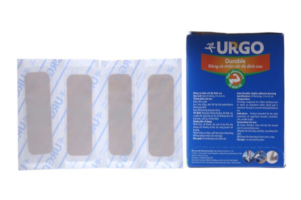 Băng cá nhân vải Urgo Durable (2 x 6cm) hộp 20 miếng