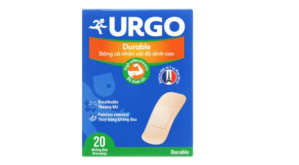 Băng cá nhân vải Urgo Durable (2 x 6cm) hộp 20 miếng