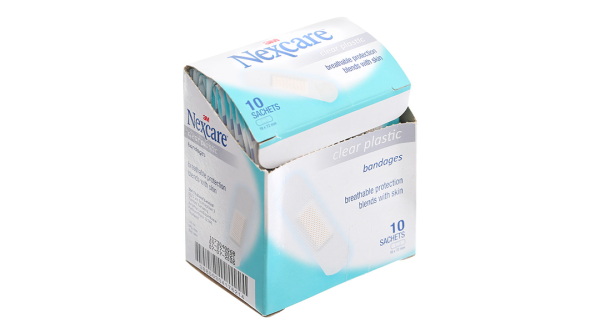 Băng cá nhân Nexcare trong suốt gói 10 miếng (19mm x 72mm)