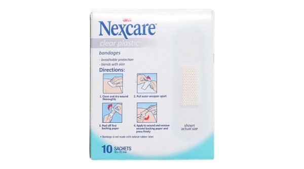 Băng cá nhân Nexcare trong suốt gói 10 miếng (19mm x 72mm)