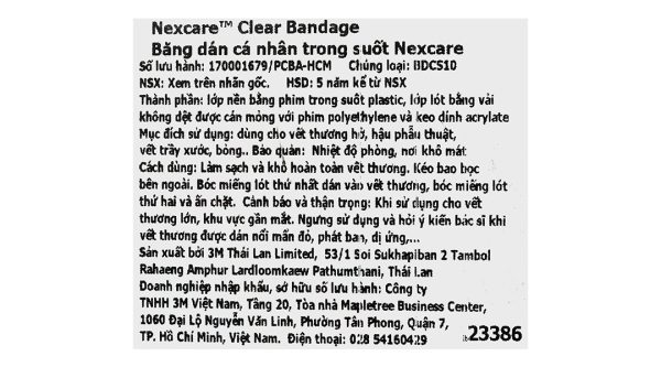 Băng cá nhân Nexcare trong suốt gói 10 miếng (19mm x 72mm)