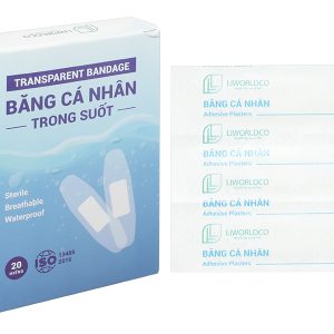 Băng cá nhân trong suốt Liworldco (72 x 19mm) hộp 20 miếng