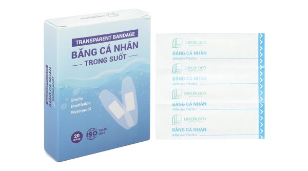 Băng cá nhân trong suốt Liworldco (72 x 19mm) hộp 20 miếng