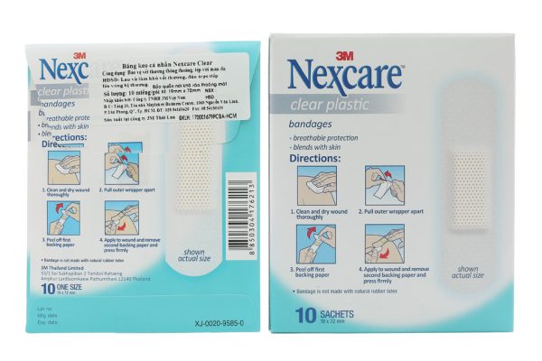 Băng cá nhân trong suốt Nexcare Clear Plastic (19 x 72mm) hộp 100 miếng
