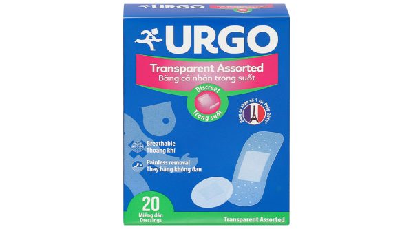 Băng cá nhân trong suốt Urgo Transparent Assorted hộp 20 miếng