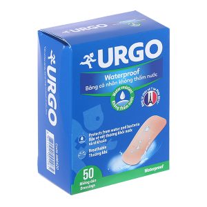 Băng cá nhân không thấm nước Urgo Waterproof (2 x 7.2cm) hộp 50 miếng