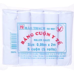 Băng cuộn y tế Bảo Thạch túi 5 cuộn (0.09m x 2m)