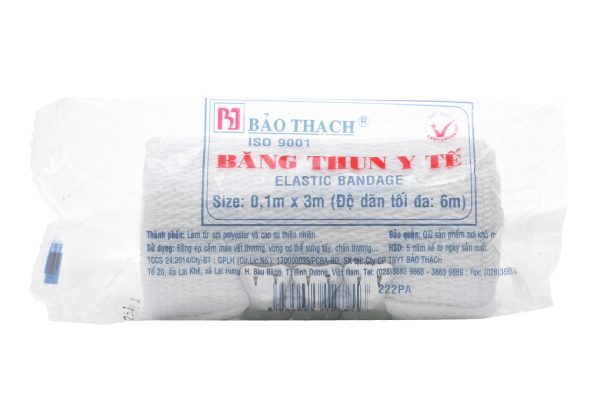 Băng thun y tế 3 móc Bảo Thạch (0.1m x 3m)