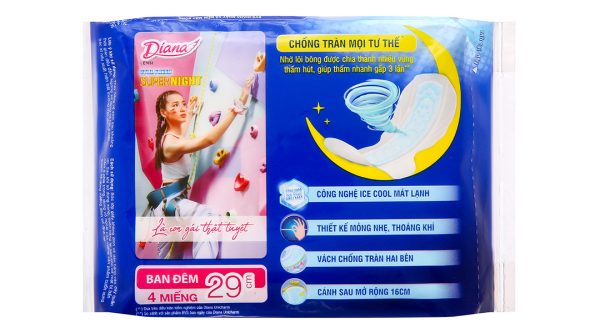 Băng vệ sinh ban đêm Diana Sensi Cool Fresh có cánh gói 4 miếng