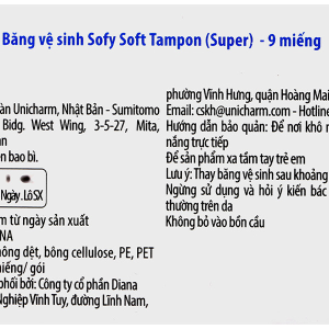 Băng vệ sinh Sofy Soft Tampon siêu thấm gói 9 miếng