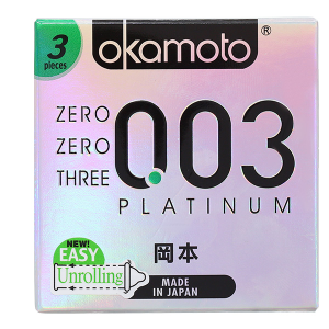 Bao cao su Okamoto 0.03 Platinum 52mm hộp 3 cái