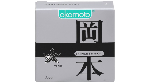 Bao cao su Okamoto Skinless Skin Vanilla 53mm hộp 3 cái