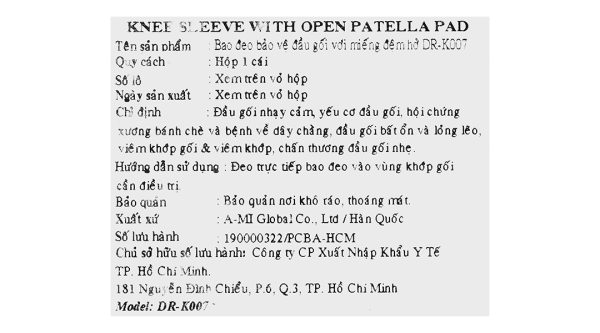 Bao đeo đầu gối Dr. Med DR-K007 size S