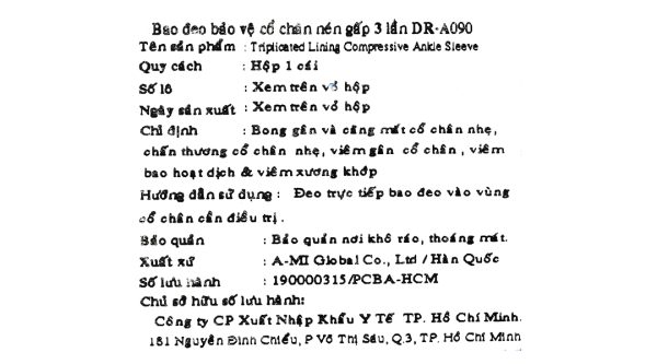 Bao đeo mắt cá chân Dr. Med DR-A090 size L