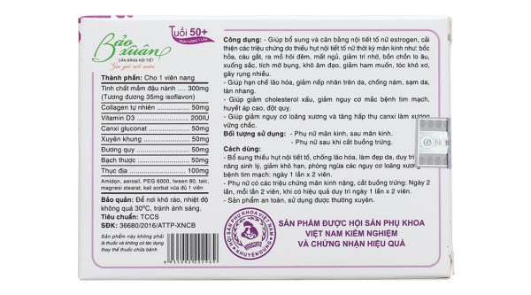 Bảo Xuân tuổi 50+ giúp cân bằng nội tiết tố nữ hộp 30 viên
