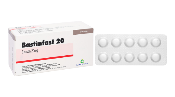 Bastinfast 20 trị triệu chứng viêm mũi dị ứng, ngứa da, mày đay (10 vỉ x 10 viên)