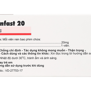 Bastinfast 20 trị triệu chứng viêm mũi dị ứng, ngứa da, mày đay (10 vỉ x 10 viên)