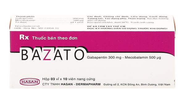 Bazato trị các triệu chứng đau thần kinh (3 vỉ x 10 viên)