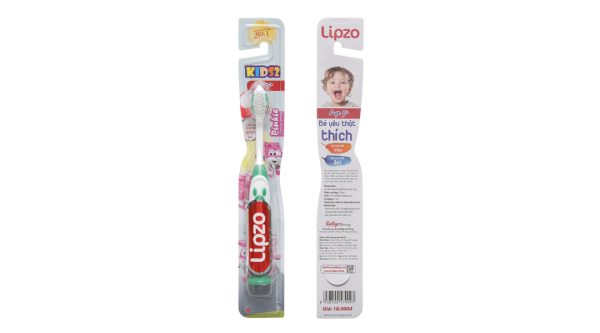 Bàn chải cho bé trên 5 tuổi Lipzo Kids 2 lông mềm vỉ 1 cây