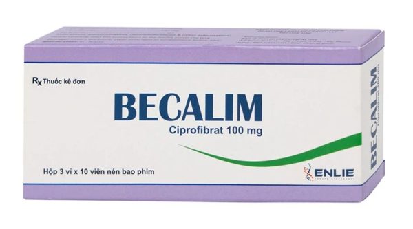 Becalim 100mg điều trị tăng triglycerid, tăng lipid máu (3 vỉ x 10 viên)