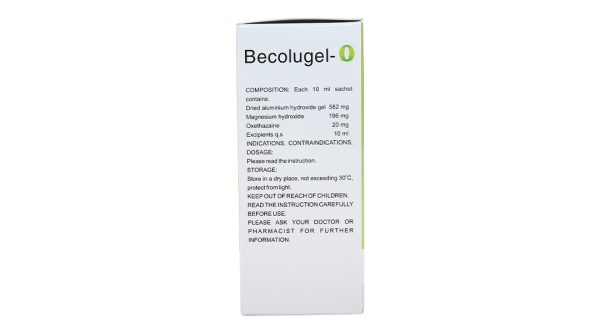 Hỗn dịch uống Becolugel-O giảm đau do viêm loét dạ dày, tá tràng (20 gói x 10ml)