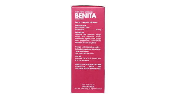 Thuốc xịt mũi Benita trị viêm mũi dị ứng chai 120 liều