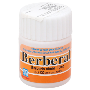 Berberal 10mg trị lỵ gồm lỵ amid và lỵ trực khuẩn, tiêu chảy chai 120 viên