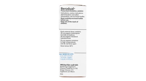 Dung dịch xịt khí dung Berodual trị tắc nghẽn phổi mãn tính chai 200 liều xịt
