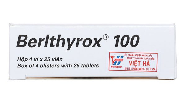 Berlthyrox 100 trị bệnh lý tuyến giáp (4 vỉ x 25 viên)