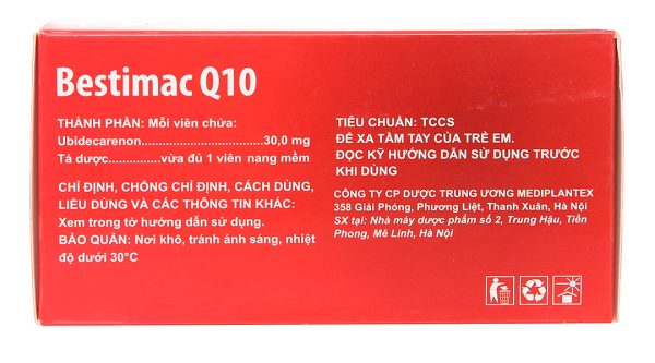 Bestimac Q10 30mg hỗ trợ điều trị tăng Cholesterol (6 vỉ x 10 viên)