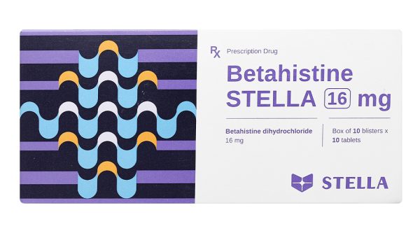 Betahistine Stella 16mg điều trị hội chứng Meniere, chóng mặt, ù tai (10 vỉ x 10 viên)