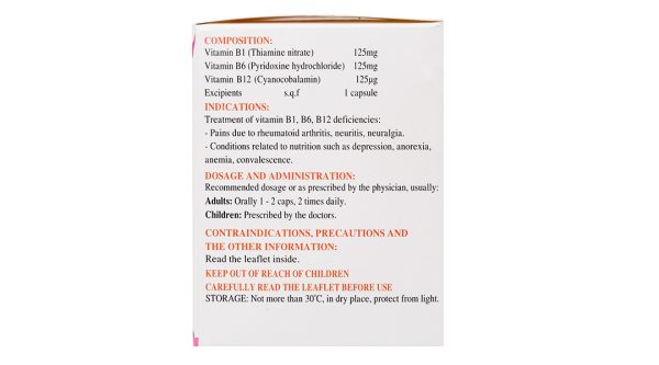 Betalgine trị thiếu vitamin B1, B6, B12 (10 vỉ x 10 viên)