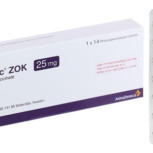 Betaloc ZOK 25mg trị tăng huyết áp, đau thắt ngực (1 vỉ x 14 viên)