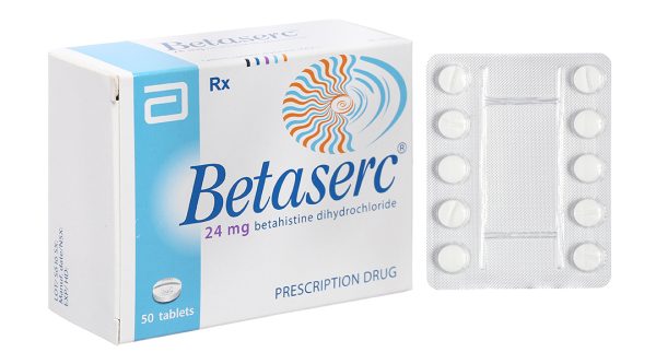Betaserc 24mg trị ù tai, chóng mặt tiền đình (5 vỉ x 10 viên)
