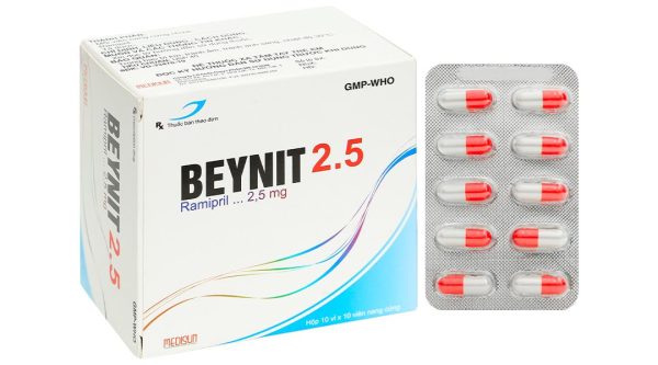 Beynit 2.5 điều trị tăng huyết áp, suy tim sung huyết (10 vỉ x 10 viên)