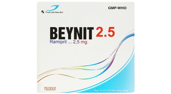 Beynit 2.5 điều trị tăng huyết áp, suy tim sung huyết (10 vỉ x 10 viên)