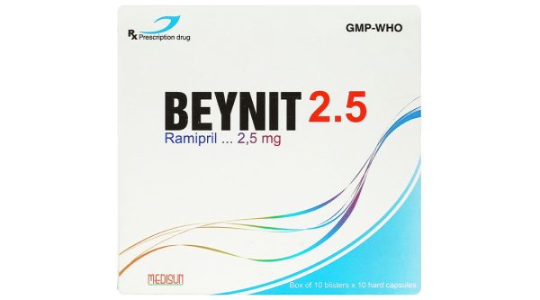Beynit 2.5 điều trị tăng huyết áp, suy tim sung huyết (10 vỉ x 10 viên)