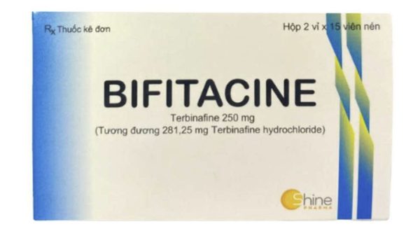 Bifitacine 250mg điều trị nấm da, nấm móng (2 vỉ x 15 viên)