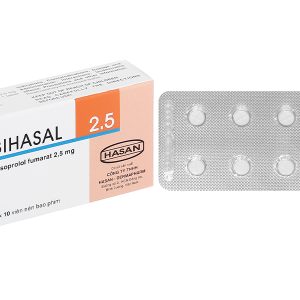 Bihasal 2.5 trị tăng huyết áp, đau thắt ngực, suy tim (5 vỉ x 10 viên)